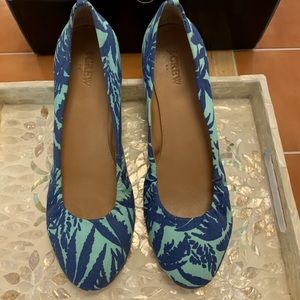 J.Crew Anya Printed Ballet Flat, Color: Ocean Seaside